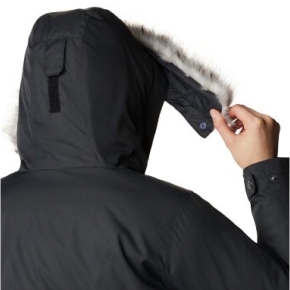 Black long Columbia winter jacket ladies size M - Picture 6 of 8